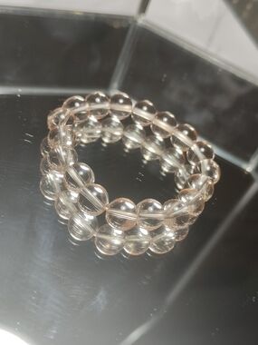 Clear Glass Bead Stretch Bracelet